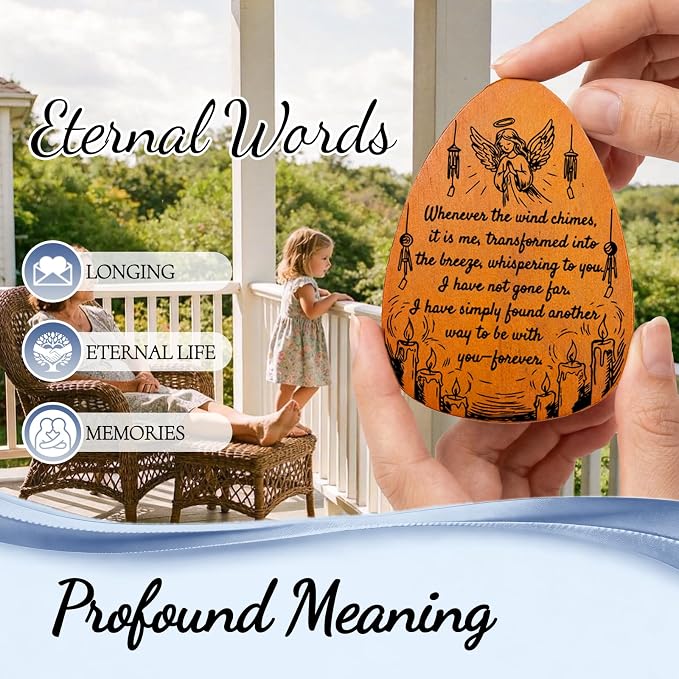 Sympathy Gifts for Loss of Loved One, 37" Memorial Wind Chimes with Hummingbird, Bereavement Gift for Mom Dad, Outdoor Remembrance Decor with Engraved Pendant