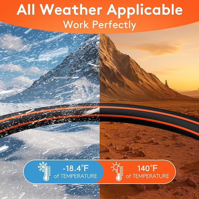 Flexibility Garden Hose, 25ft x 5/8", No-Kink, Wear-Resistant & Freeze-Resistant, Flexible Water Hose, Rubber Hose With Male/Female Fittings,Working Pressure 200 PSI,Burst 600 PSI, 3/4'' GHT