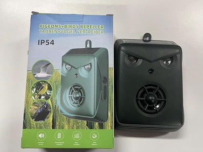 2026 New Solar Ultrasonic Bird Repellent Devices, Woodpecker Deterrent for House Siding, Waterproof Pigeon Repeller Outdoor Animal Repellent for Outside Balcony Patio Garden (2 Pack)