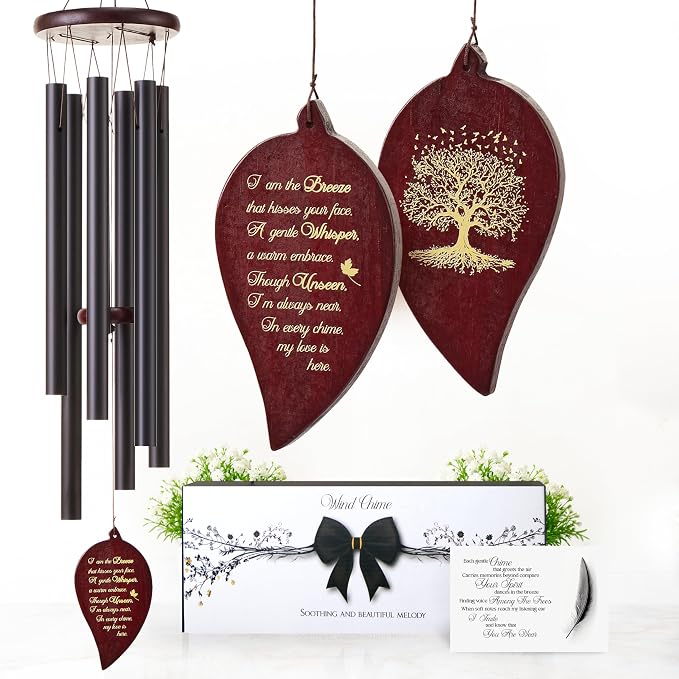 32 Inch Memorial Wind Chimes Outdoor, Sympathy Gifts for Loss of Loved One, Memorial Gifts for Loss of Mom, Sympathy Wind Chimes for Mother, Father, Brother, Sister