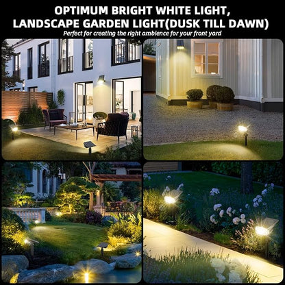 LEREKAM Solar Spot Lights Outdoor Landscape Lights, IP65 Outdoor Waterproof Spotlights, 40 LED's Outdoor Solar Lights for Yard Palm Trees Driveway Patio Pool 10 Pack