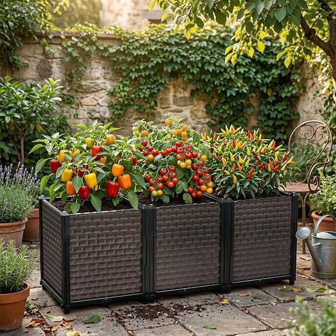 Large Planters for Outdoor Plants - Deepened 20" H, Raised Beds for Gardening Self Watering, Elevated Planter Box with Legs, Rectangular Garden Planters for Outdoor Plants Flowers, 47.2"L x 15.7"W