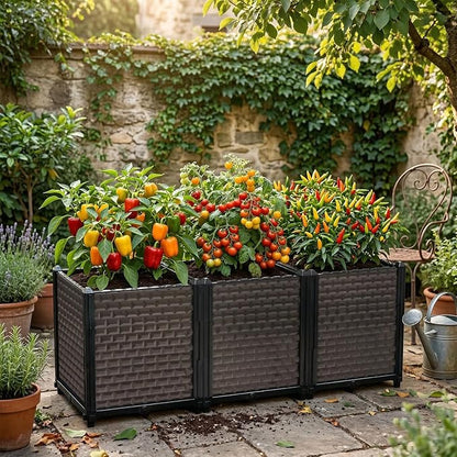 Large Planters for Outdoor Plants - Deepened 20" H, Raised Beds for Gardening Self Watering, Elevated Planter Box with Legs, Rectangular Garden Planters for Outdoor Plants Flowers, 47.2"L x 15.7"W