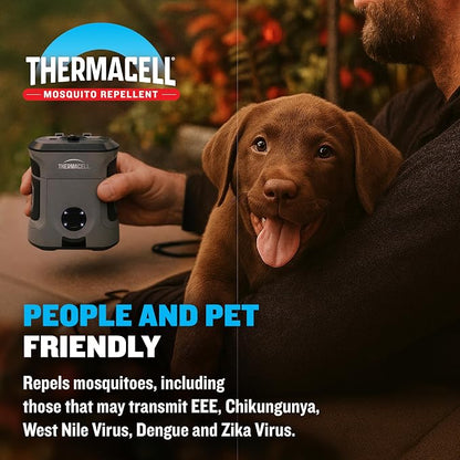 Thermacell Mosquito Repellent Rechargeable Adventure EX-Series EX90; Patio Shield with 9-Hour Battery, Includes 12-Hour Refill, Rubber Armor & Carabiner; Scent Free Bug Spray Alternative