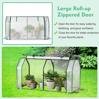 S AFSTAR Raised Garden Bed with Greenhouse Cover, Elevated Wooden Planter Box, 47”L x 24”W x 30”H, Outdoor Gardening Planting Bed for Vegetables Flowers & Herbs Grow Backyard Patio Lawn