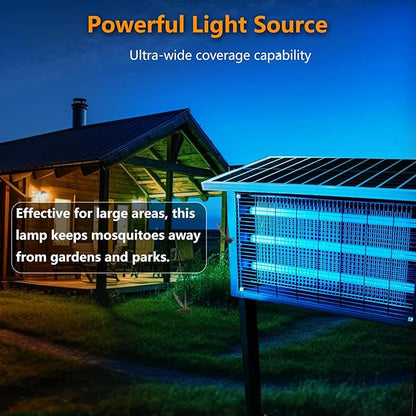 Heavy-Duty Big Solar Bug Zapper Outdoor for 8000 sq.ft with 30W Solar Panel | Rechargeable Solar Zapper with High Powered, Outdoor Solar Bug Zapper for Patio Garden Backyard Farm and Large Spaces