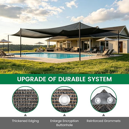 Shade Cloth, 20FT X 30FT 40% Black Outdoor Woven Sun Shade with Grommets, Durable Breathable Netting Shading Antifreezing for Patio, Garden, DIY Home, Plants Cover, Greenhouse, Dog Kennel