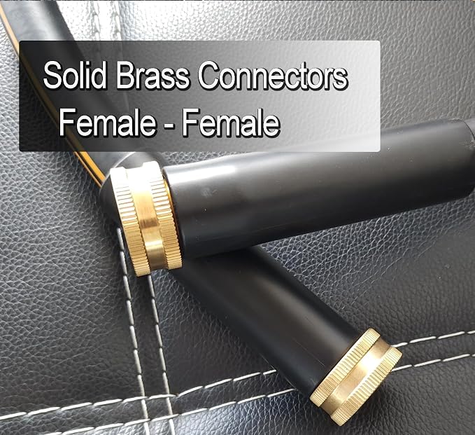 Atlantic 6 ft Female to Female Garden Hose, Black 5/8" Leader Water Hose | Perfect for Hose Reels & Dehumidifiers – with Solid Brass Connectors