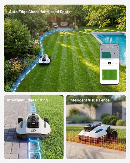 (2026 Upgrade) Mammotion YUKA mini 2 1000H Robotic Lawn Mower, for 0.25 Acre, 360° LiDAR + AI Vision, 45% Slope, DropMow, Smart Battery Management,Cutting Heights 2.0"-3.5"