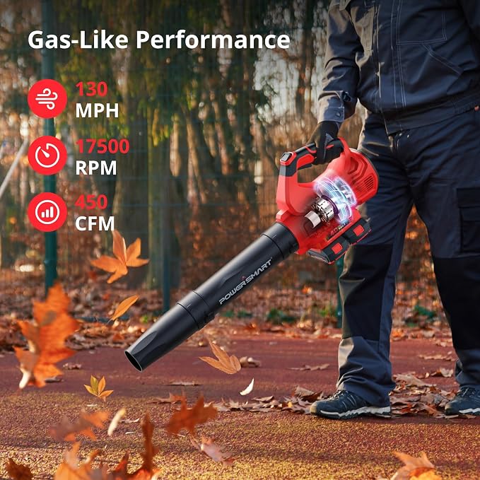 PowerSmart 40V Leaf Blower Cordless, 650CFM 150MPH Performance with 2 x 2.0Ah Batteries & Chargers Included,Powerful Blowers for Lawn Care, Patio, Dust, Blowing Leaves and Dust