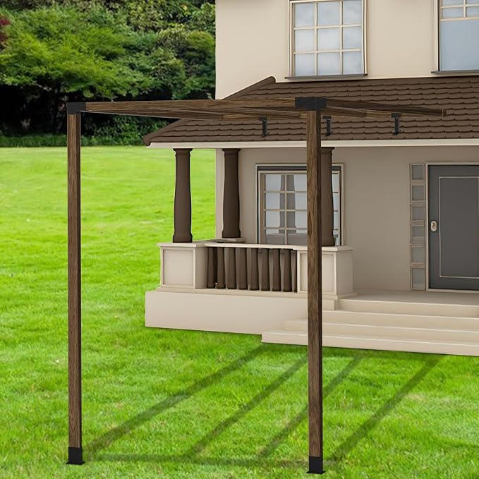 JEXALINE 3Pcs Roof Riser Brackets Kit,Pergola Roof Riser Beam Bracket,Heavy Duty Pergola Brackets,Adjustable Saddle Roof Riser Post for Gazebo -Includes Screws