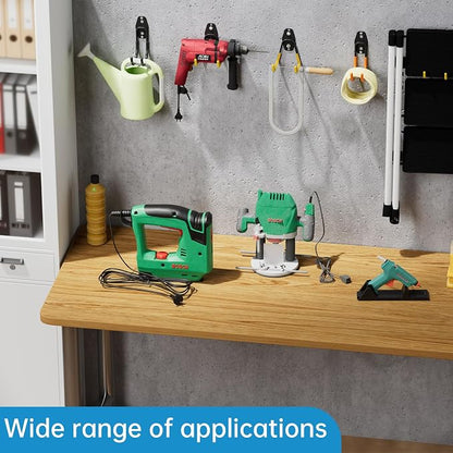 GeeWatom 2 Pack Garage Storage Utility Hooks，Garage Garden Tool Organizer，Steel Wall Mount Hooks, Garden Small U Hooks (Yellow)
