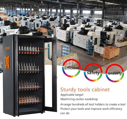 CAT/BT40 Large Capacity CNC Tool Storage Cabinet, CNC Tool Holder Vertical Drawer Cabinet for Warehouse Workshop Factory Garage Machining Centers