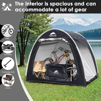 Bike Storage Shed Tent, 82*65*59 Inches, Outdoor Portable Storage Shelter for 4-5 Bicycles, 210D Oxford Fabric PU4000 Waterproof, Suitable for Storing Bicycles, Motorcycles and Various Tools