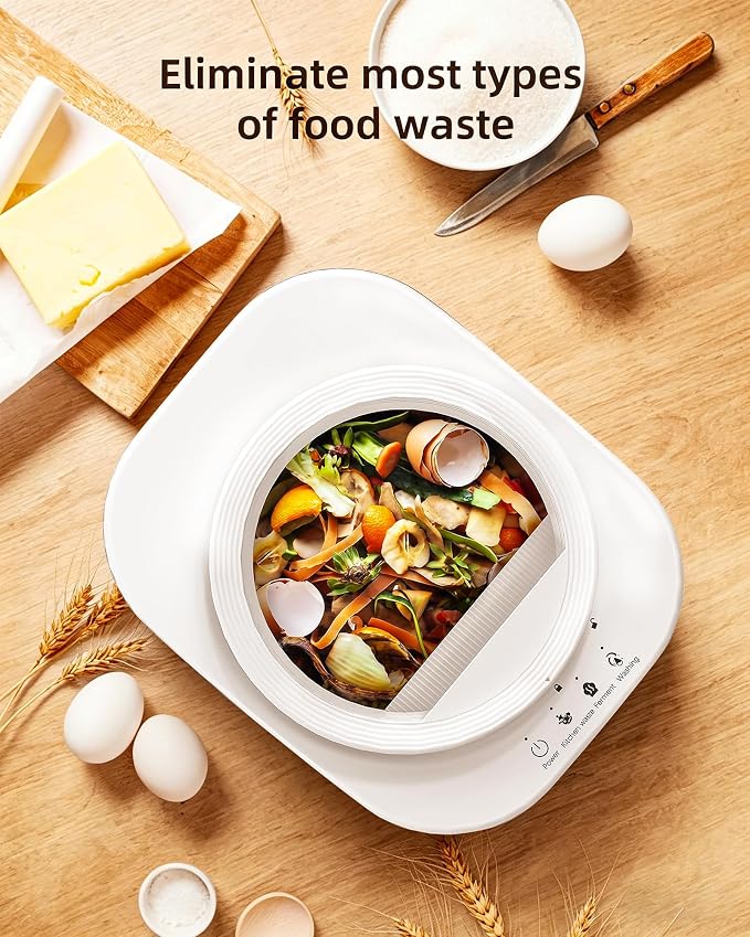 Electric Composter for Kitchen, 4L Large Smart Countertop Compost Bin, Odorless | Auto-Cleaning | Low Noise |Turn Food Waste into Fertilizer Composter, 2026 New Indoor Food Waste Compost Machine