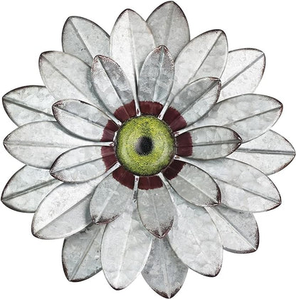 YEAHOME Metal Flower Wall Decor, 11" Boho Wall Art for Bedroom/Rustic Patio Decor