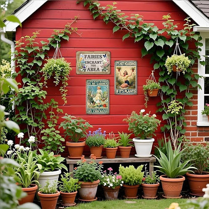 UBIMKWI'm Fairies Enchant This Area Metal Tin, Garden Sign | Vintage Whimsical Garden Wall Art for Outdoor Porch Garden Yard Wall Decor