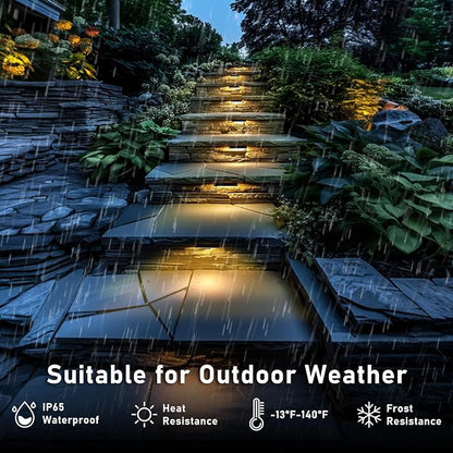 Teekuv 8 Pack 7 Inch Retaining Wall Lights, 5W LED Hardscape Lighting IP65 Waterproof 12V AC/DC Low Voltage Step Lights Outdoor, Soft White 2700K Landscape Wall Lighting for Pathway Paver Stair