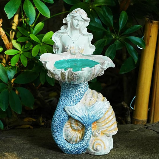 12" Mermaid Solar Night Garden Light, Solar Powered Large Statue, Unique Yard Art Sculpture, Outdoor Decor, Landscape Path Light, for Mom, Patio, Lawn, Balcony, Porch,Backyard