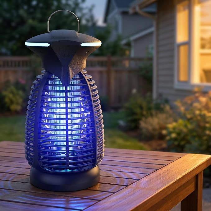 Electric Bug Zapper Outdoor, 4200V Mosquito Zapper with 20W UV Light, Plug-in Insect Killer with Removable Tray, Hanging Fly Trap for Patio, Porch, Backyard, Garage and Indoor Use