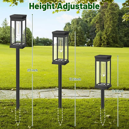 BesLowe Upgraded Solar Pathway Lights Outdoor, 6-Pack Large LED Solar Light Outdoor Waterproof, Super Bright Outside Lights for Yard, Sun-Powered Landscape Lighting for Garden Walkway, Warm White