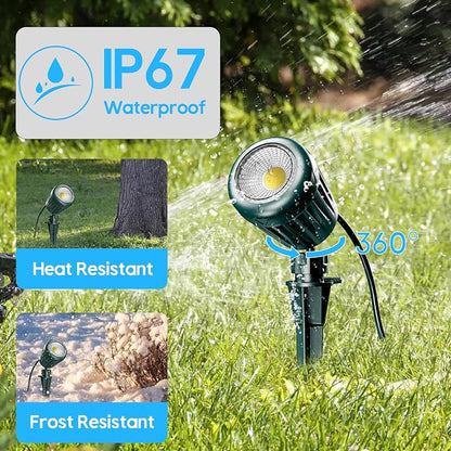 Outdoor Spot Lights,120V Timer Remote Control,Halloween Lights, | 6000K Landscape Lighting, 5 Color Lenses (RGB,Yellow,Purple) ,Christmas Lights for Flag Tree Garden