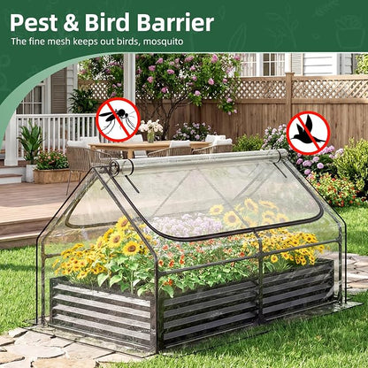 Superlele Mini Greenhouse for Outdoor, 6x3x3FT Portable Walk-in Greenhouse with 2 Large Zipper Doors, Transparent PVC Cover for Plant Protection, Ideal for Raised Garden Bed, Winter Gardening