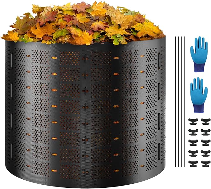 VEVOR Compost Bin 220 Gallon, Outdoor Expandable Composter, Easy to Setup & Large Capacity Composting Bin, Fast Creation of Fertile Soil
