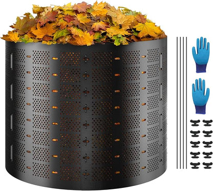 VEVOR Compost Bin 220 Gallon, Outdoor Expandable Composter, Easy to Setup & Large Capacity Composting Bin, Fast Creation of Fertile Soil