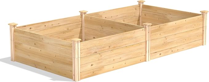Greenes Fence Classic Cedar Raised Garden Bed, 4' x 8' x 17.5" (1/2" Thick) - Made in USA with North American Cedar