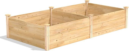 Greenes Fence Classic Cedar Raised Garden Bed, 4' x 8' x 17.5" (1/2" Thick) - Made in USA with North American Cedar