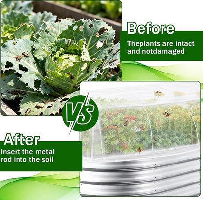 Garden Netting Cover for Raised Bed with Garden Frame Hoop 4X2FT | Mesh Bird Netting, Raised Bed Cover, Drawstring and Frame, Protecting Vegetables Fruits Flowers, Patio, Greenhouse, Orchard