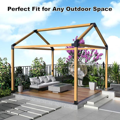 Heavy Duty 30°Slanted Roof Wall Mount 4x4 Pergola Bracket Kit,Angled Construction Pergola Hardware for Outdoor Wood Pergolas, Gazebo, Sheds