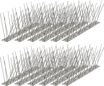 Bird Spikes 9.84FT, 304 Stainless Steel Bird Deterrents Spikes for Outside to Keep Birds Away Birds Scare Devices Outdoor 12Pcs