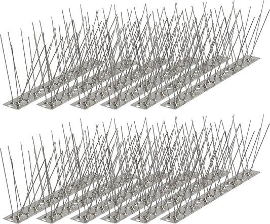 Bird Spikes 9.84FT, 304 Stainless Steel Bird Deterrents Spikes for Outside to Keep Birds Away Birds Scare Devices Outdoor 12Pcs