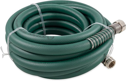 Camco EvoFlex 25-Ft Water Hose - RV Drinking Water Hose Contains No Lead, No BPA & No Phthalate - Flexible Design w/Stainless Steel Strain Relief Ends - 5/8” Inside Diameter, Green22581)