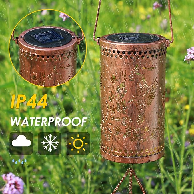 Solar Wind Chimes for Outside, 36" Hummingbird Hanging Solar Lantern for Mom, Christmas Windchimes Outdoors Gifts,Garden Decor led Lights Wind Chime for Patio Yard, for Women Grandma