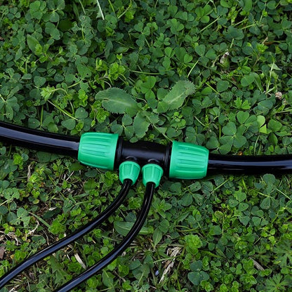 10 Pcs 1/2 to 1/4 inch Garden Hose Tubing Irrigation Fittings,4-Way Anti-Leak 1/2'' to 1/4'' Locked Barbed Drip Irrigation Tee Connectors (1/2"IDx0.6-0.63"OD) 1/2'' to 1/4'' Irrigation Tubing Fitting