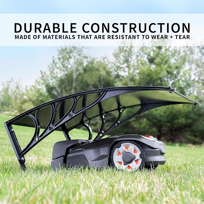 Life Finds Outdoor Shade Cover Designed for Robotic Lawn Mowers, Portable Garage Roof for Robot Mowers, Weather Resistant Polycarbonate Canopy, Black, LF-RLS1