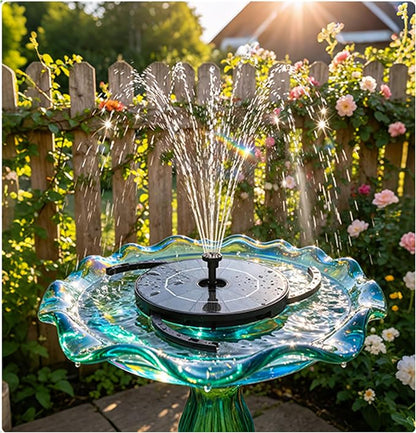 AISITIN Solar Bird Bath Fountain with 6 Nozzles & DIY Separated Design & 3 Anti-Drift Bracket, 2026 Upgrade Free Standing Solar Fountain for Bird Bath, Fish Tank, Garden, Pond, Yard and Outdoor Decor