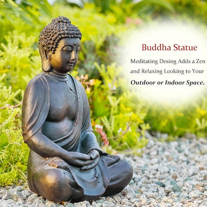 14" Buddha Statue Outdoor, Buddha Statues Home Indoor, Zen Decor Buda Garden