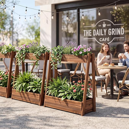 36" 2-Tier Freestanding Elevated Wooden Raised Garden Bed | Tiered fir wood planter with 23" vertical space, drainage holes, liner, and no-bend height for herbs, veggies, or flowers