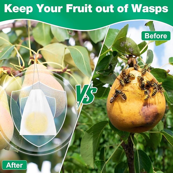 36 Pack Peppermint Wasp & Bee Repellent - Natural Carpenter Bee Repellent for Yellow Jacket, Hornet, Mud Wasp Deterrent for Outdoor Patio Garden Porch, Long-Lasting Protection, Pet Safe,36 Mesh Bags