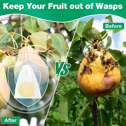 36 Pack Peppermint Wasp & Bee Repellent - Natural Carpenter Bee Repellent for Yellow Jacket, Hornet, Mud Wasp Deterrent for Outdoor Patio Garden Porch, Long-Lasting Protection, Pet Safe,36 Mesh Bags