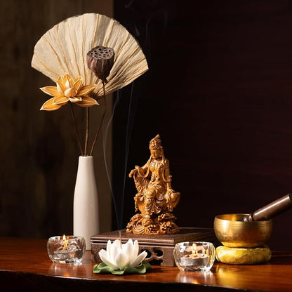 Wooden Guan Yin Bodhisattva Statue – Kuan Yin Quan Yin Buddha for Feng Shui, Meditation, and Spiritual Decor, Zen Gift for Home & Altar Decoration