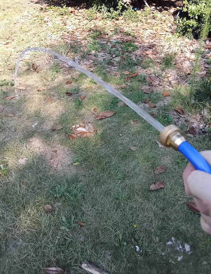 SANFU PU Recoil Garden Water Hose 3/8"ID(9.5 x 12.7mm) x 25ft Premium with 3/4"Inch Brass Fittings Retractable, Swivel Female, Outdoor Patio Hose Marine&Boat, Blue(25')