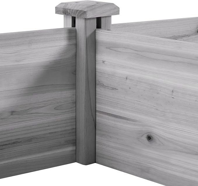 Topeakmart 92.5 x 47.5 x 10in Horticulture Raised Garden Bed 8×4ft Wooden Planting Box in Garden Backyard/Outdoor Use, Gray