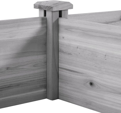 Topeakmart 92.5 x 47.5 x 10in Horticulture Raised Garden Bed 8×4ft Wooden Planting Box in Garden Backyard/Outdoor Use, Gray