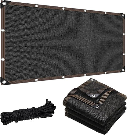 Garden 90% Shade Cloth, 6 x 12 FT Shade Mesh Tarp with Reinforced Grommets, Black Outdoor Sunblock Shade Cloth Cover for Plants, Greenhouse, Patio, Chicken Coop, Sun Shade Net