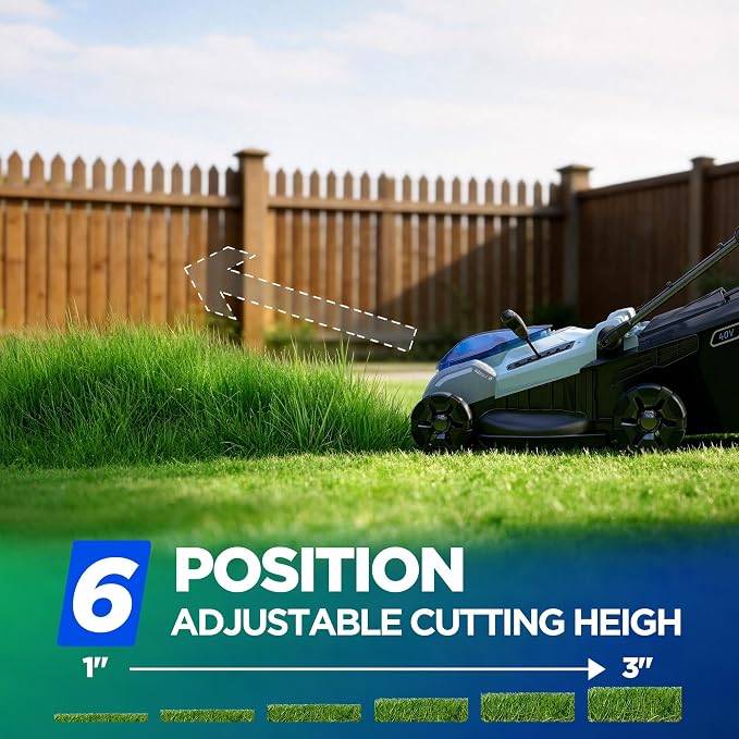 18-Inch Electric Lawn Mower, 40V Self-Propelled Cordless Lawn Mower with 4.0Ah Battery & Charger, Brushless Motor, 2-in-1 Mulching & Bagging, 6-Position Height Adjustment, for Small to Medium Yards